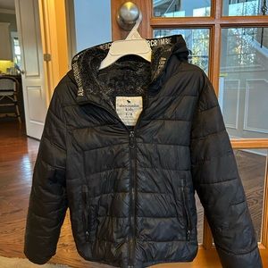Abercrombie & Fitch Boys winter puffer coat with furry lining & attached hood
